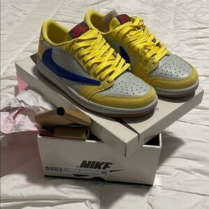 Nike Women’s Travis Scott x Air Jordan 1 Retro Low OG SP 'Canary' Size 7